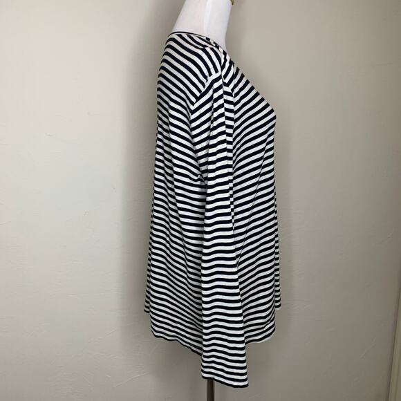 J.Jill Cream Black Crew Neck T Shirt Long Sleeve Sz XL - Picture 4 of 8